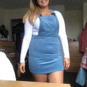 Light blue corduroy pinafore/overall dress NWT